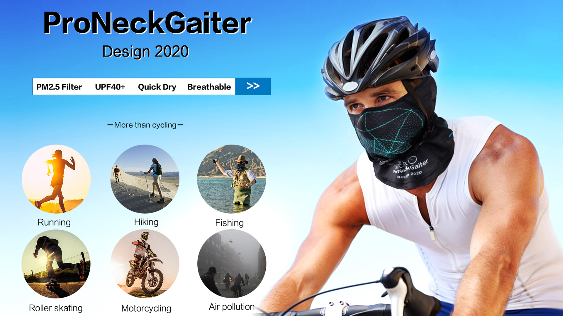 Cooling Neck Gaiter for Athlete Biker Sun & Wind Protection